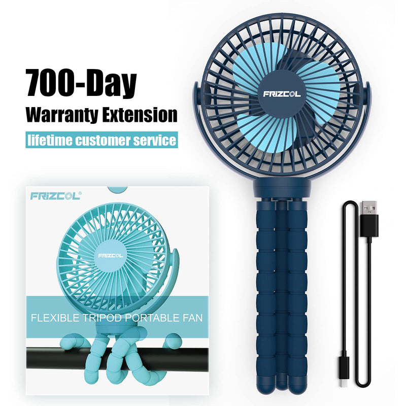 Portable Stroller Fan, Use As Power Bank 55H 12000mAh Battery Operated Fan Tripod Baby Car Seat Fan, Personal Mini Handheld/Desk/Small Clip On Fans For Stroller, Carseat, Bike, Beach, Bedroom, Camping Darkblue