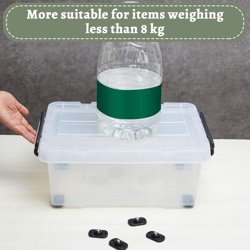Self Adhesive Caster Wheels Mini Swivel Wheels Stainless Steel Paste Universal Wheel 360 Degree Rotation Sticky Pulley for Bins Bottom Storage Box Furniture Trash Can (16 Pieces,Black) 16 Black