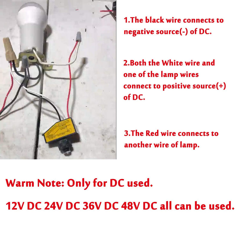 5 Pack Direct Current Photoelectric Switch,12V/24V/36V/48V Photocell Switch,DC 8V to 50V Light Control Switch,with Automatic Illumination Detection Circuit,Dusk to Dawn Photocell Light Switch 5 Pack
