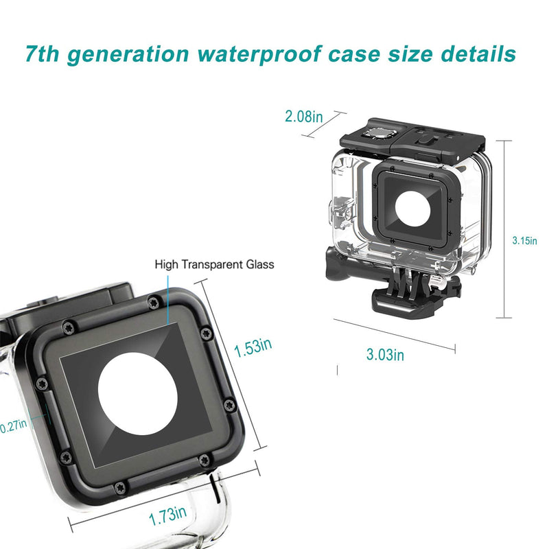 Waterproof Housing Case for GoPro Hero 7/6/5 Black(2018), HONGDAK 169FT/60M Waterproof Case Diving Protective Housing Shell for GoPro Action Camera Underwater Dive Case Shell with Mount & Thumbscrew for Gopro Hero 5/6/7