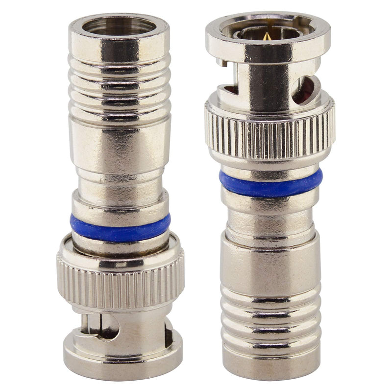 Kaunosta BNC Male Compression Coax Connector - RG6 RG59 Coaxial Cable Connector for Security Camera 2pcs
