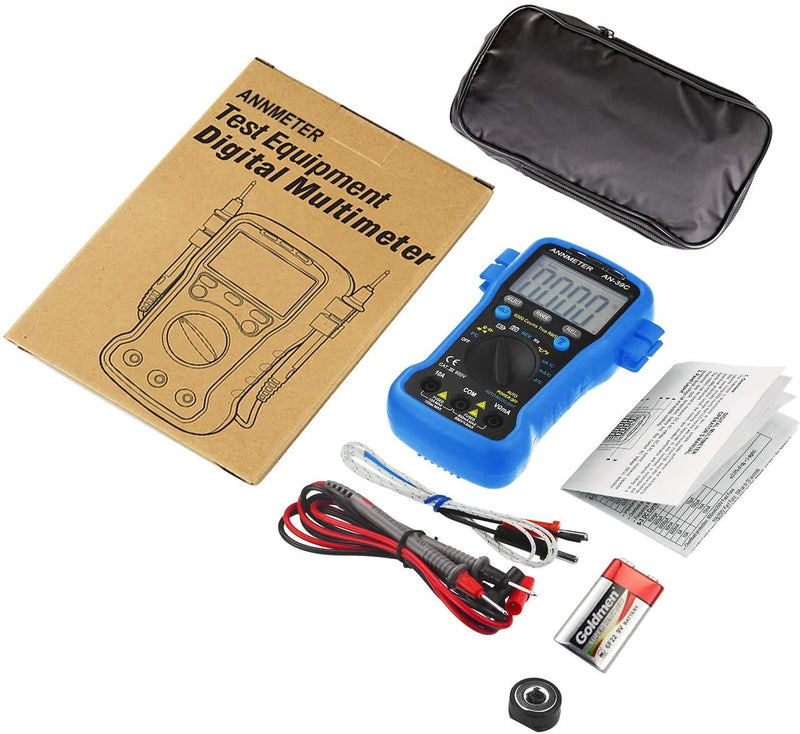 ANNMETER AN-39C Multimeter Auto-Ranging True RMS 6000 Counts Multimeter, Accurate Voltmeter Ohmmeter Capacitance Meter, Measures Voltage Current Resistance and Temperature