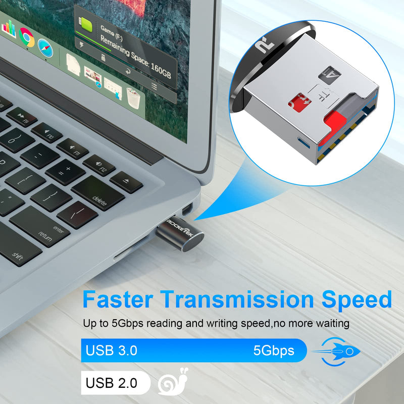 USB 3.2 Micro SD Card Reader USB to Micro SD Card Adapter with USB 3.2 Gen 1 Super Speed 5Gbps Portable Memory Card Reader Adapter for Micro SD/Micro SDXC/Micro SDHC/TF Card Reader for Window, Mac OS