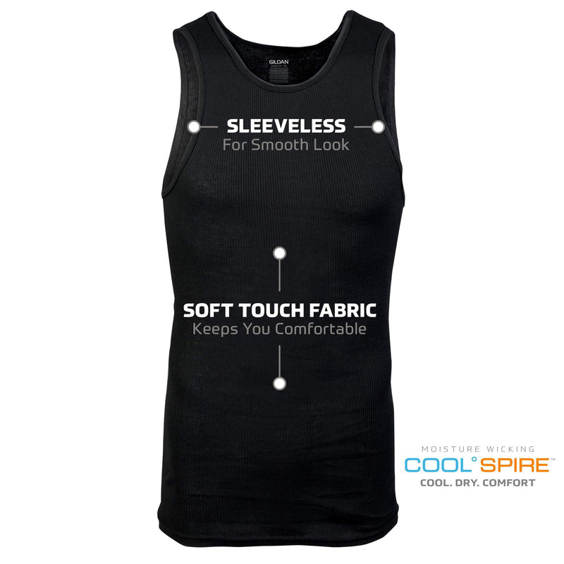 Gildan Men's A-Shirts Tanks Multipack Small Black (6 Pack) 6