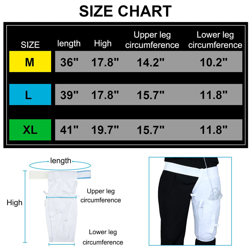 Catheter Leg Bag Holder, Urine Leg Bag Holder Cover with Waist Belt, Foley Leg Bag Sleeve for Incontinence Urine Bag, Washable and Durable.X-Large X-Large