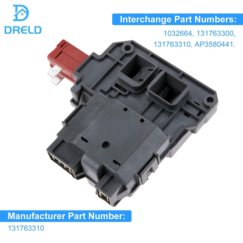 131763202 131763256 Washer Door Lock Switch with 131763310 Door Striker, Replacement for Frigidaire Whirlpool Electrolux Kenmore Gibson, Replace 131763255 1317633 131269400 131763200 AP4455026