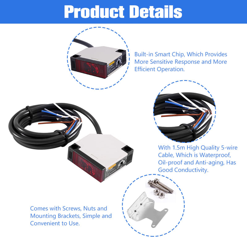Photoelectric Switch Sensor AC 90-250V 3A E3JK-R4M1 Specular Reflection Sensor Switch