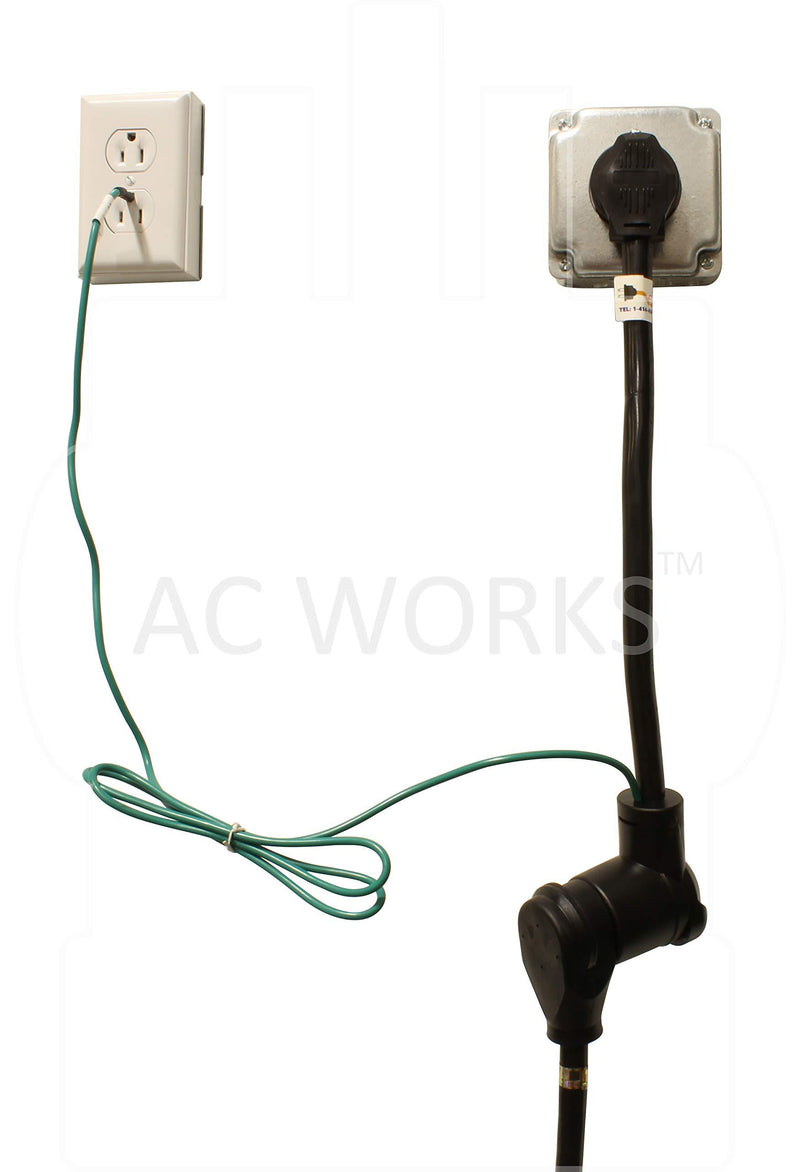 AC WORKS 30 Amp 3-Prong Dryer Wall Outlet Adapter (To 4-Prong 30 Amp Dryer Plug) To 4-Prong 30 Amp Dryer Plug