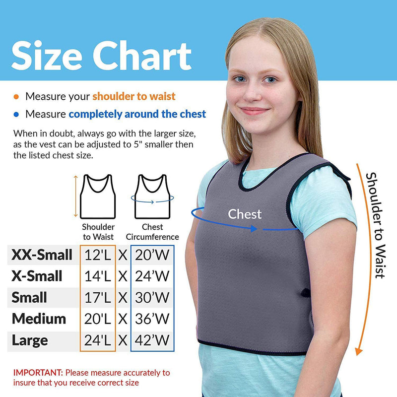 Special Supplies Sensory Compression Vest Deep Pressure Comfort for Autism, Hyperactivity, Mood Processing Disorders, Breathable, Form-Fitting, Kids and Adults (Gray, Small 17x30 inches) Gray Small (Pack of 1)