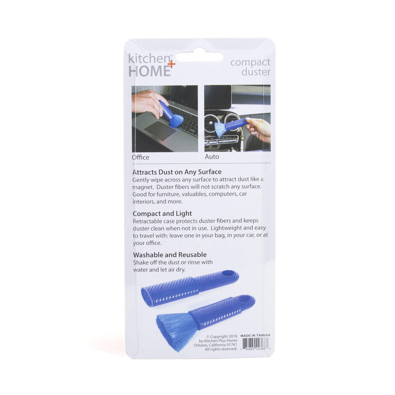 Kitchen + Home Compact Static Duster - 6.5" Inch Travel Duster with Carry Case - Electrostatic Duster attracts dust Like a Magnet! 1