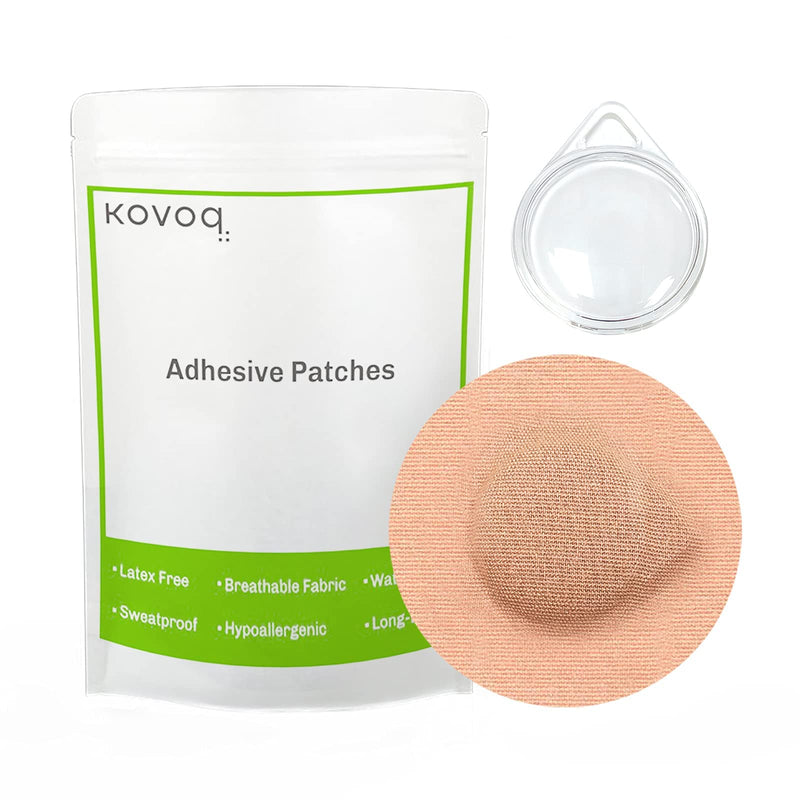 Kovoq Sensor Covers for Freestyle Libre Sensor, (40 Pack) Adhesive Patches Waterproof & 2 Pack Reusable Hard Shell Covers, CGM Sensor Patches, No Glue on Sensor, Compatible with Libre 1&2, Tan 40+2-Tan