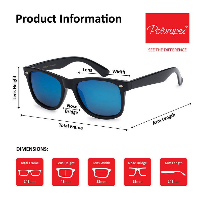 Polarspex Mens Sunglasses - Retro Sunglasses for Men & Women - Driving, Fishing Sunglasses For Men - Polarized Cool Shades Turqoise Teal | Smoke 52 Millimeters