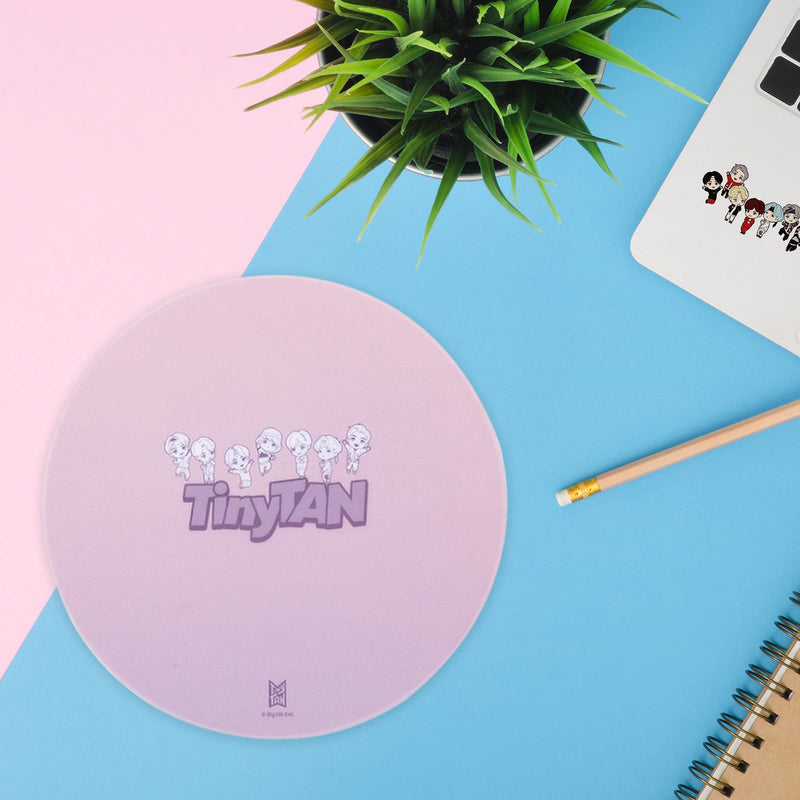 BTS Tiny Tan Bangtan Round Mouse Pads, Designed with All 7 BTS Members! (Purple) Purple