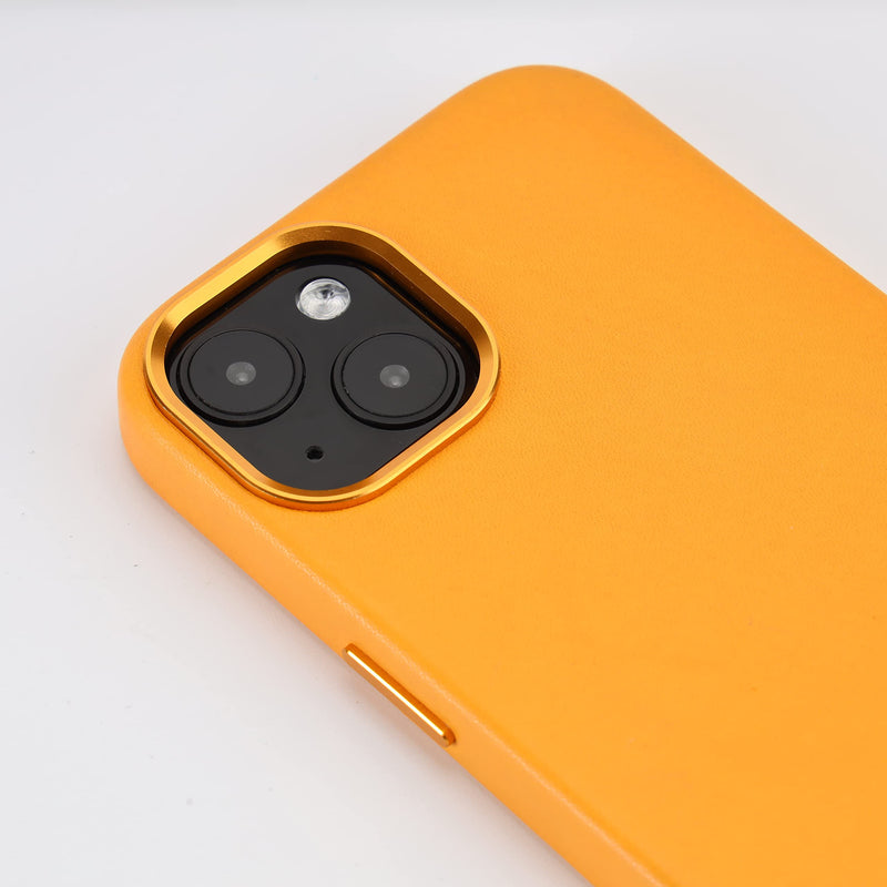 Dawn DG.works Premium Natural Leather Wrapped case | Compatible with Strong Wireless Charging | 13 (Mustard) Mustard