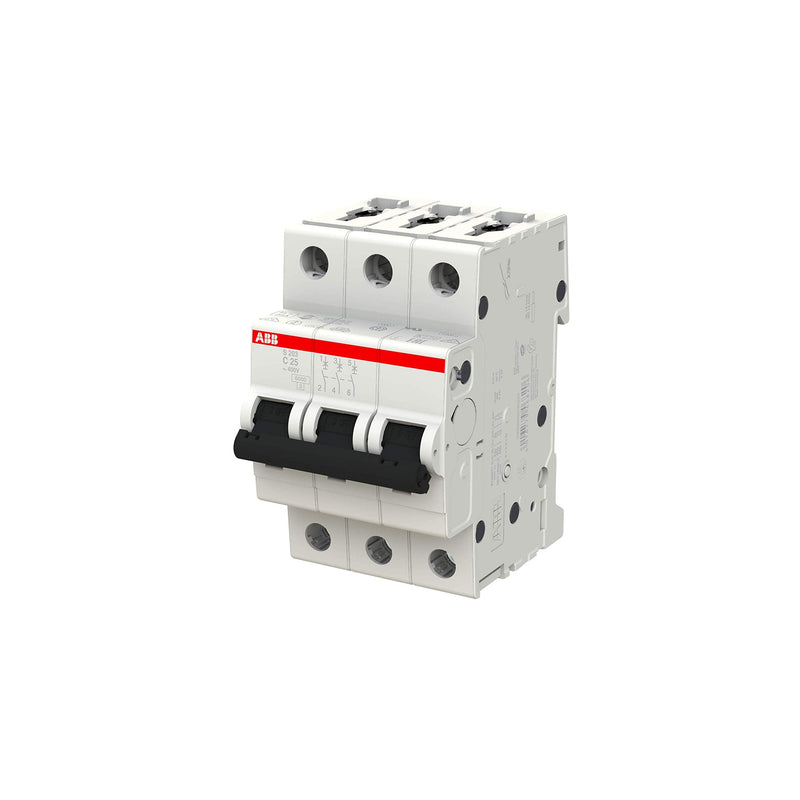 ABB S200 MCB circuit breaker type C, 3-pole 25A 400V, breaking capacity 6 kA System Pro M Compact