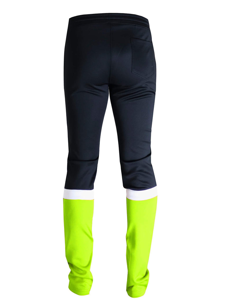 Screenshotbrand Mens Hip Hop Premium Slim Fit Track Pants - Athletic Jogger Bottom with Side Taping Small P11030-black/Neon