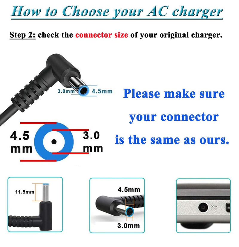 19.5V 3.33A 65W AC Charger Replacement for HP Elitebook 850-G3 840-G3 820-G3 745-G3 725-G3 755-G3 840-G4 820-G4 850-G4 Laptop AC Adapter Power Supply Cord