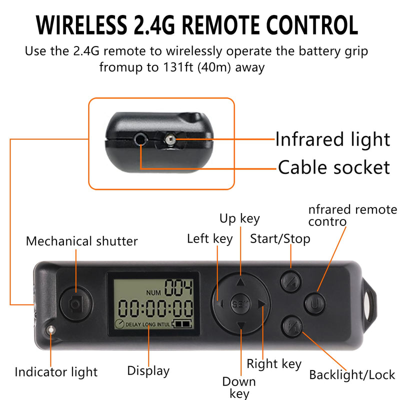 VG-C3EM Battery Grip for Sony A9 A7III A7RIII Camera, Including 2.4 G Wireless Remote Control, Synchronization of All Functions, Use NP-FZ100 Battery.