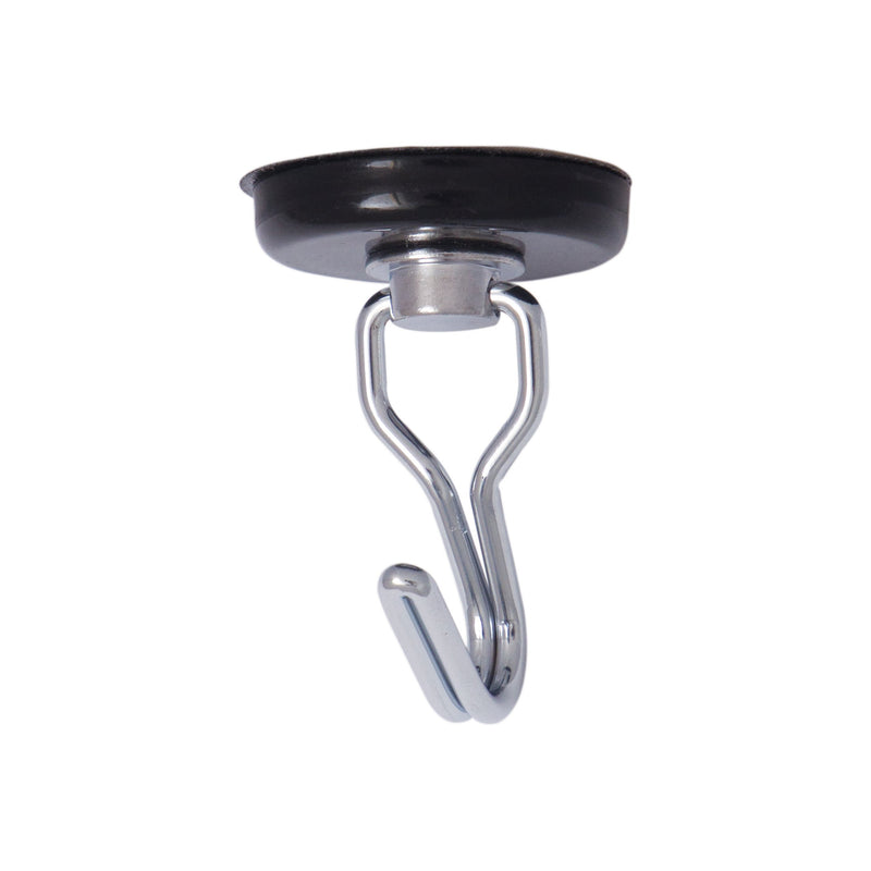 Master Magnetics 7580 Magnetic Hook Organizer Rotating Swing Hook 65 Pound Pull Force 1.47Diameter 0.54Thick Black