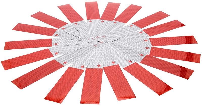 Reflective Tape, Self-Adhesive Reflective Tape Outdoor Waterproof Safety Caution Warning, Trailer Reflector - for RVs, Cars, Trucks, Trailers, Boats, Road Signs(Red/White), 2" × 12"- 20 Pack