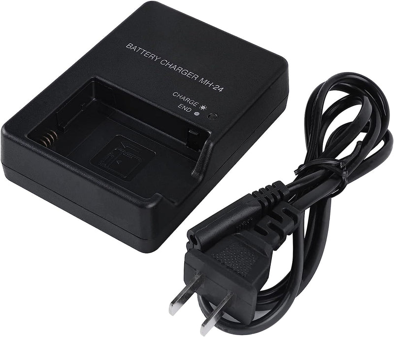 MH 24 Quick Battery Charger for Nikon: EN-EL14 EN-EL14A EN-EL14+ Battery Charger D3100 D3200 D3300 D3400 D3500 D5100 D5200 D5300 D5500 D5600 P7000 P7100 P7700 P7800 with Camera Power Supply Cord