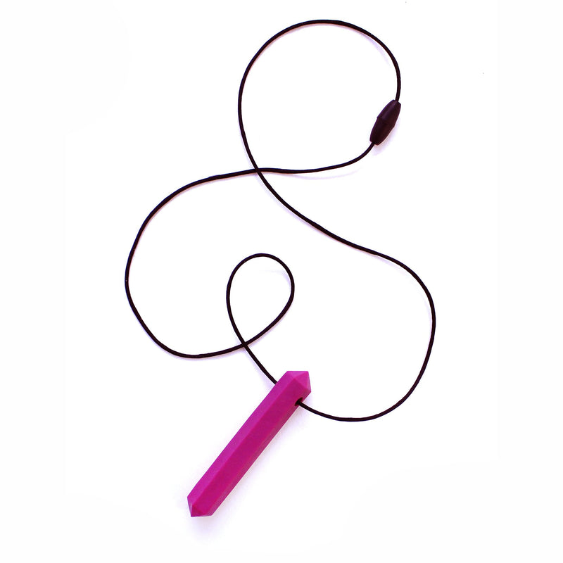 ARK's Krypto-Bite Chewable Gem Necklace Chew Jewelry (Soft, Magenta)