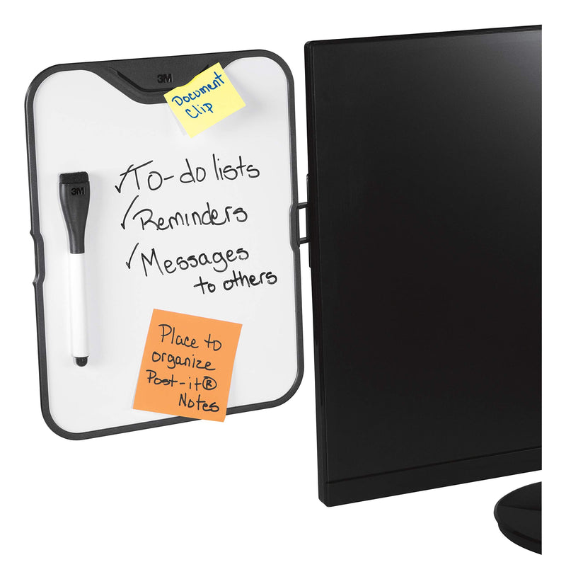 3M Computer Monitor Whiteboard, 8.5 in x 11 in, Detachable Panel with Magnetic Dry Erase Surface, To Do List, Document Holder, Command Adhesive included (MWB100B)