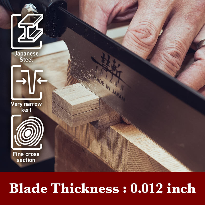 SUIZAN Japanese Dozuki Dovetail Hand Saw 7 Inch Pull Saw Tenon Saw for Cross-cut, Rip-cut, Slant Cutting Japanese dovetail hand saw