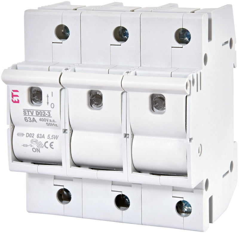 grenda-hammer® | Neozed load disconnector set D02-3-pin set with fuses and fitting sleeves (load disconnector set 3x35 Ampère) load disconnector set 3x35 Ampère