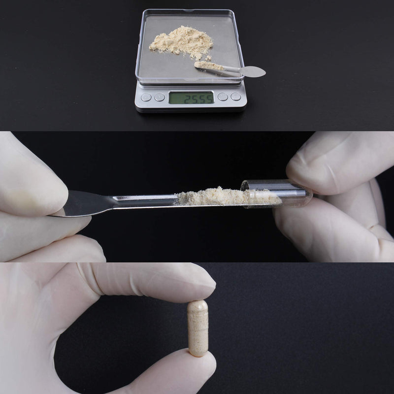 Capsule Filling Machine Kits for Empty Pill Capsules Filler, Lab Supplies - Micro Tiny Spoon Spatula, Lab Scoop Filling Tray Powder Tool, Gel Capsules Size # 000 00 0 1 2 3 4 5 (#000 00 0 1) #000 00 0 1