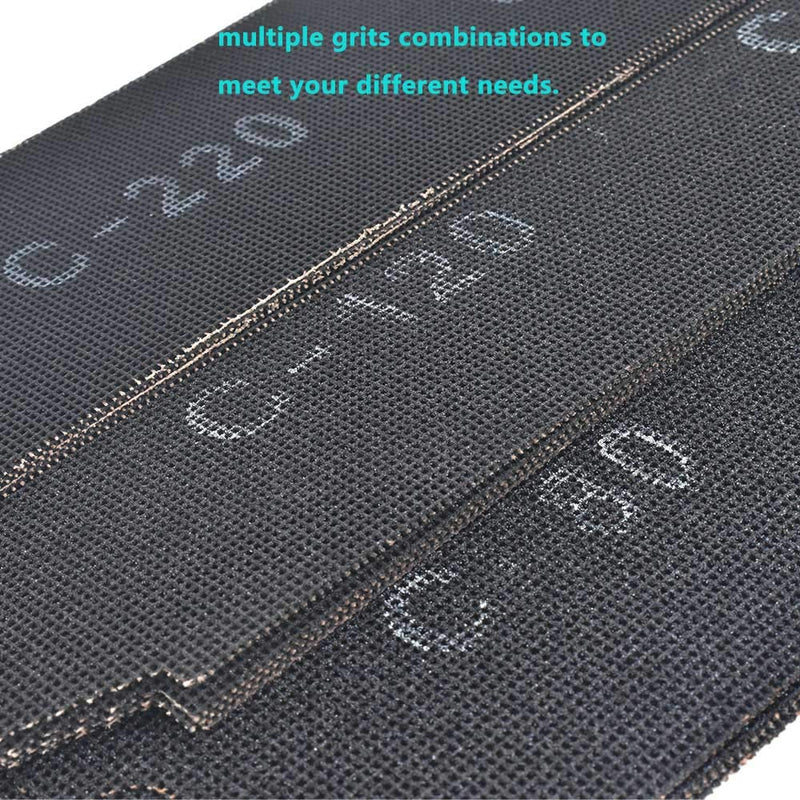 SCOTTCHEN Drywall Sanding Screen Mesh Sheet 4-3/16" x 11-1/4" Grit #80,120,220-36pcs 3 Grits-36pcs
