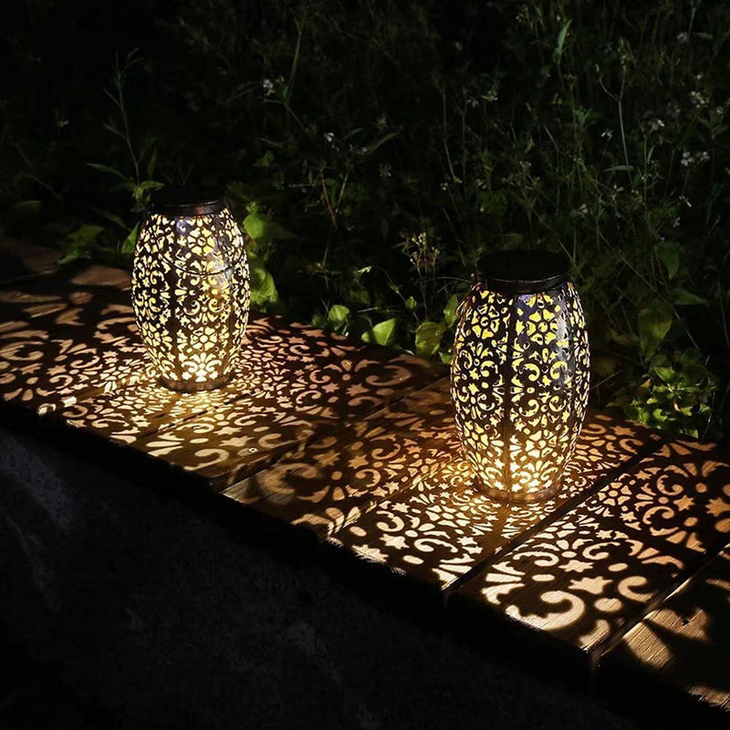 Kaixoxin Solar Lantern Lights for Hanging or Table Outdoor Solar Light for Patio Courtyard Garden (Silver-1) 1