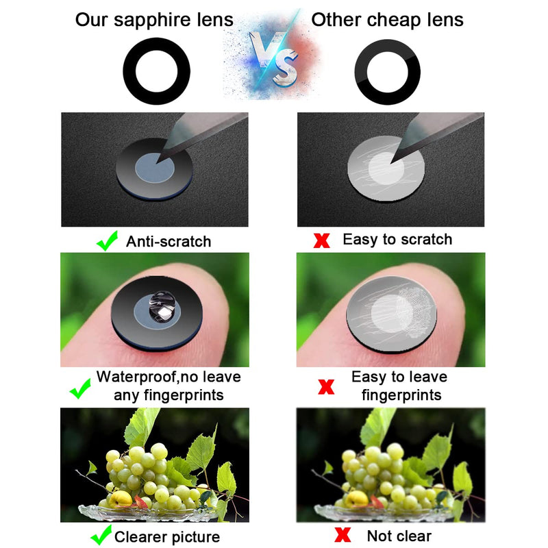 Perzework 2 Set Back Rear Camera Lens Glass Replacement for Samsung Galaxy S23 Ultra with pre-Installed Adhesive and Reparing Toolkit
