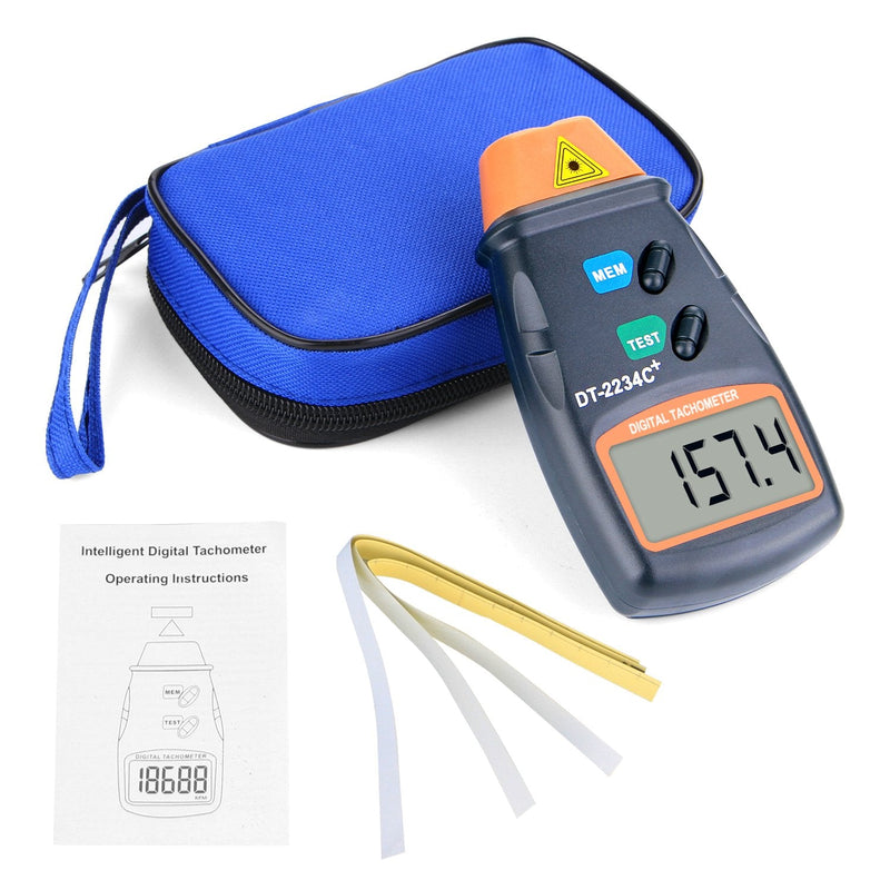 AGPtek® Professional Digital Laser Photo Tachometer Non Contact RPM Tach DT-2234C+