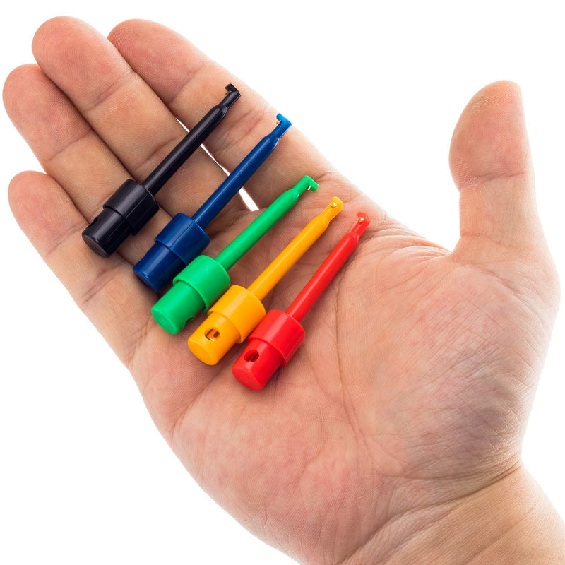 PAGOW 10pcs Multimeter Test Hook Clip, Electrical Testing Colorful Test Grabber Probe, for Testing Electronic Components Mini Grabber Clips
