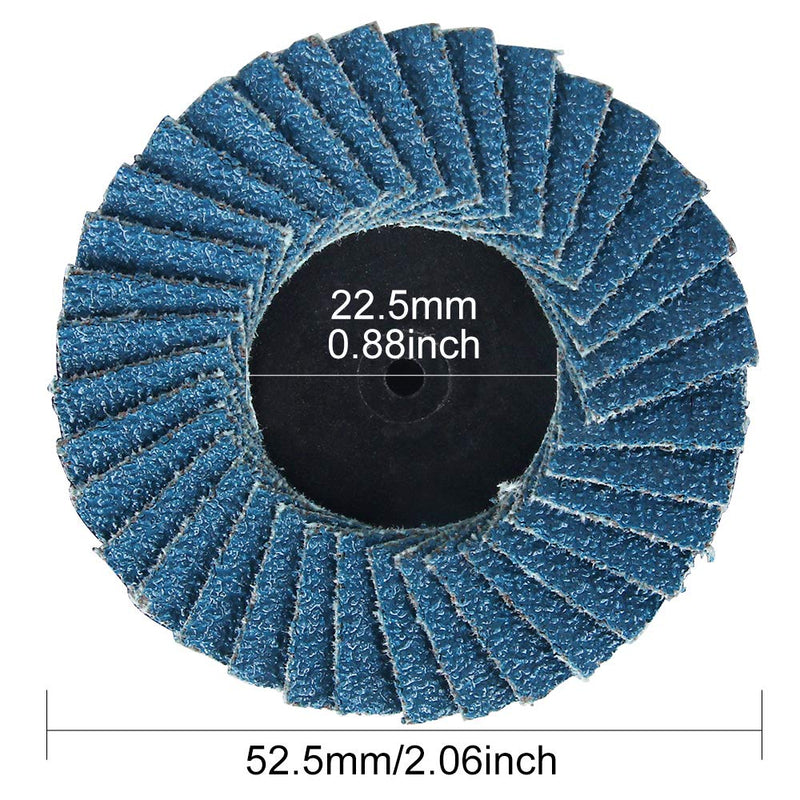 Titoe 30 PCS Flap Disc, 2 Inch T27 Zirconia Alumina Flat Flap Disc Roloc Roll Lock Grinding Sanding Sandpaper Wheels with 1/4 inch Holder, Includes 40/60/80 Grits 40/60/80Grit