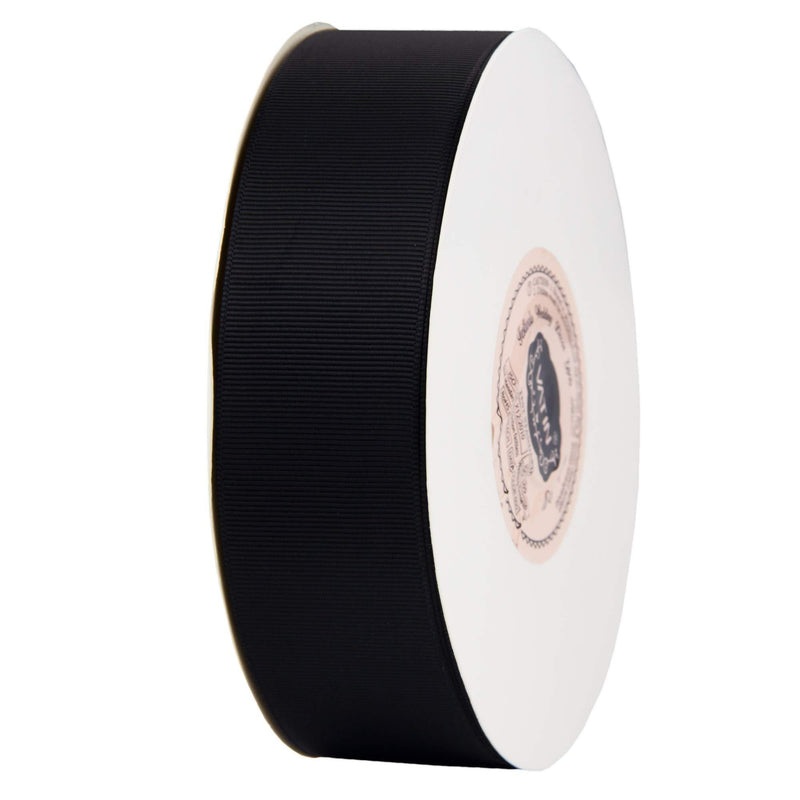VATIN 1-1/2" Solid Black Grosgrain Ribbon Spool -50 Yards, Great for Sewing, Gift Wrapping, Hair Bows, Flower Arranging, Home Decorating 1-1/2" x 50 Yards