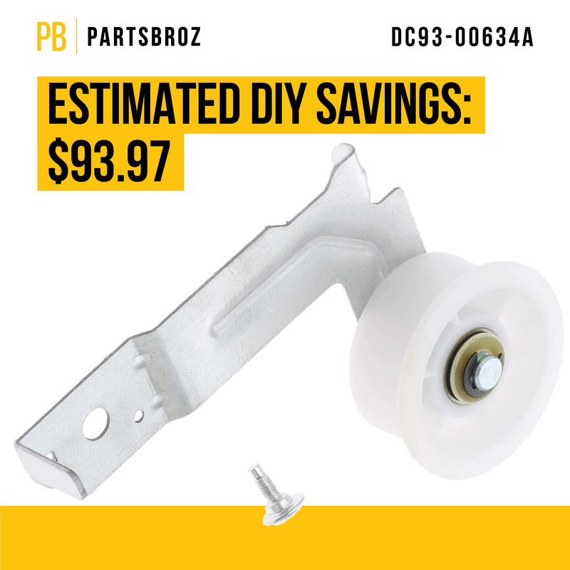 DC93-00634A Idler Pulley Assembly by PartsBroz - Compatible with Samsung Dryers - Replaces AP6038887, DC96-00882C, DC96-00882B, PS11771601 (DC93-00634A) DC93-00634A