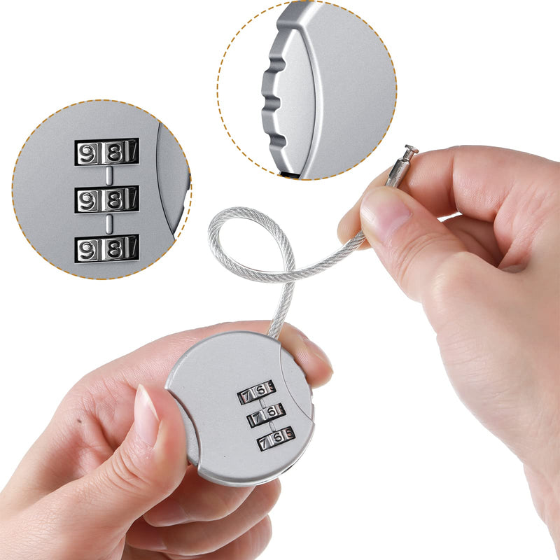 4 Pieces 3 Digit Combination Locks Combo Number Locks Luggage Lock Waterproof Travel Padlocks for School Gate Fence Cabinet Toolbox Suitcase Gym, Hasp Storage (Black, Silver )