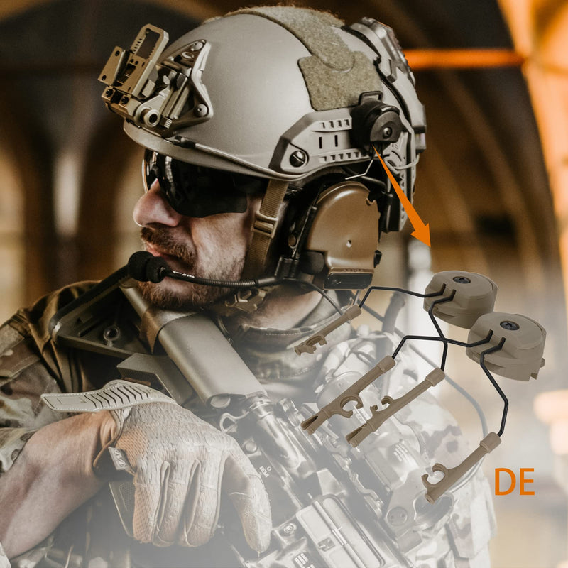 ARC Adapter Rail Mounting of Tactical Headset Compatible with Comta Headset and Helmet with ARC Rail DE