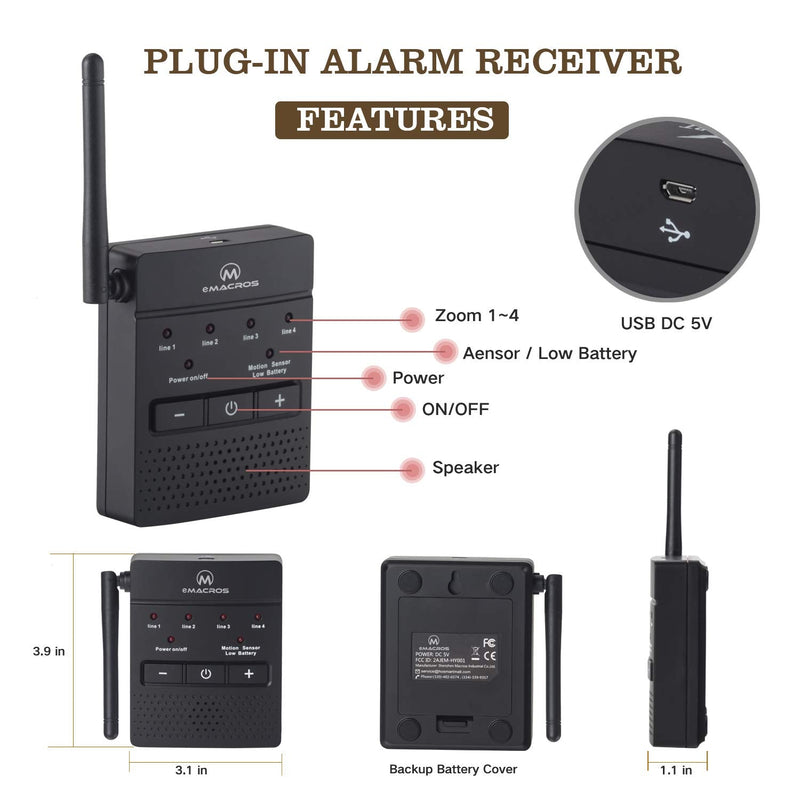 eMACROS Supplemental Driveway Alarms Wireless Outside Solar Sensor 1 sensor