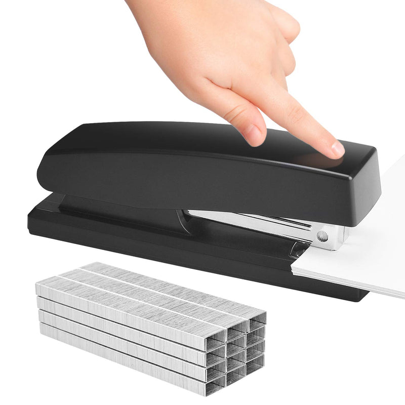 KangBaz Stapler, Office Stapler with 5000 Staples,Standard Desktop Stapler and 5,000 Staples, 20 Sheet Capacity(26/6),1/4 inch Staples, Staples Standard,Jam Free,Black