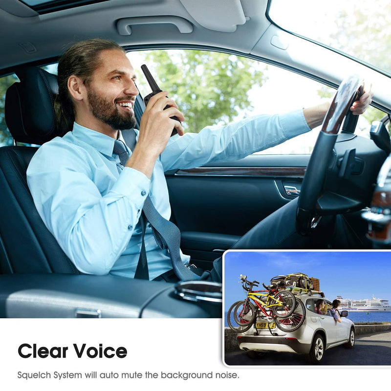 Walkie Talkies for Adults, Topsung M880 FRS Two Way Radio Long Range with VOX Belt Clip/Hand Held Walky Talky with 22 Channel 3 Miles for Family Home Cruise Ship Camping Hiking (Black 2 in 1) M880 black