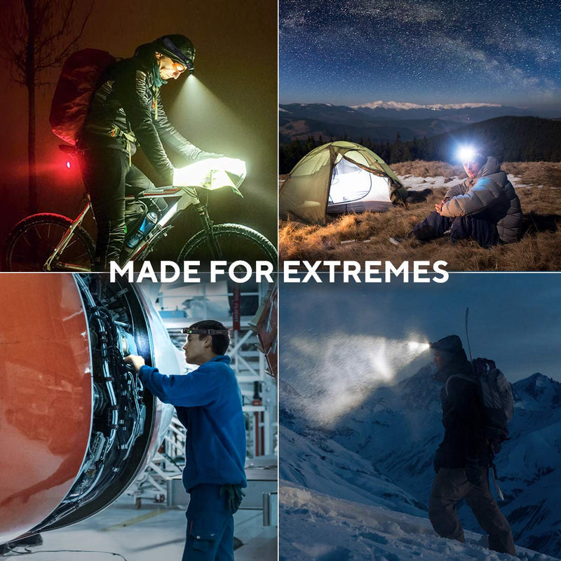 SLONIK 1000 Lumen Rechargeable CREE LED Headlamp w/ 2200 mAh Battery - Lightweight, Durable, Waterproof and Dustproof Headlight - Xtreme Bright 600 ft Beam - Camping and Hiking Gear