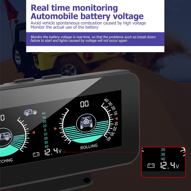 Akozon Inclinometer Digital Car Inclinometer Offroad Lutningsmätare Bil Inclinometer Digital Tilt Gauge Universal Resolution HUD Digital Angle Slope Meter for Automobiles