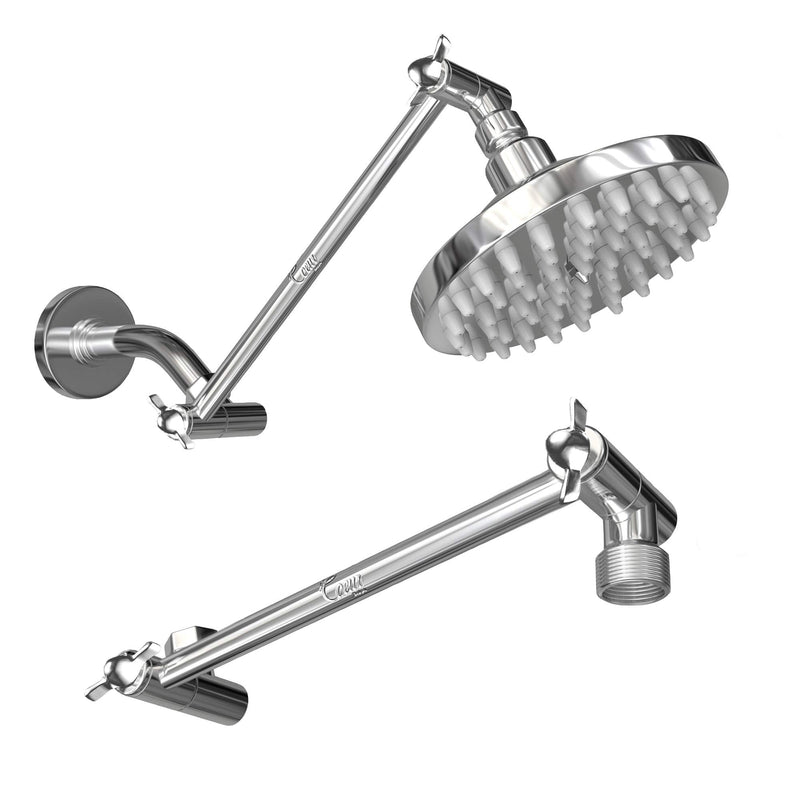 Coeur Designs 12-Inch Shower Extension Arm. Solid Brass. Height/Angle Adjustable With a Unique Locking Gear for a Perfect Position Every time. Holds All Showerhead Sizes!! 12 Inch Brushed Nickel