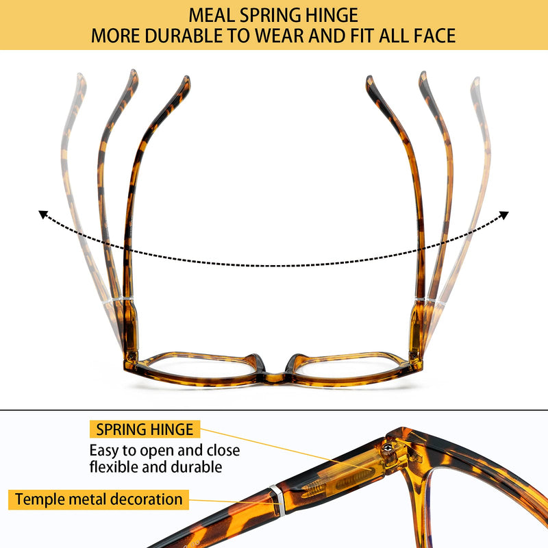 5 Pack Blue Light Blocking Reading Glasses Fashion Square Computer Glasses Women Men Comfort Reading Gaming TV Glasses 5 Mix 0.0 x