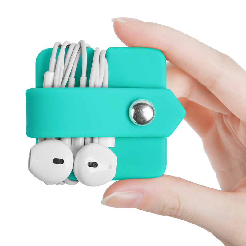 ELFRhino Silicone Earphone Organizer Earphone Wrap Winder Headphone Cord Organizer Wrap Winder Manager Cable Winder(Blue, 1 Piece) Blue