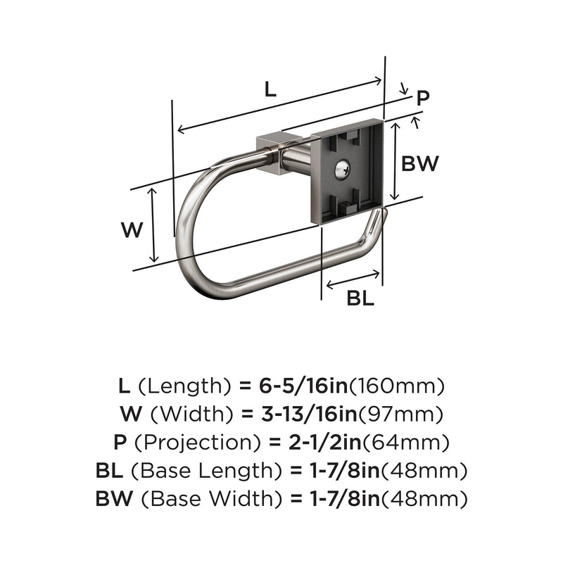 Amerock | Toilet Paper Holder | Satin Nickel | Appoint | Single Post Tissue Holder | Bath Hardware | Bathroom Accessories Brushed Nickel