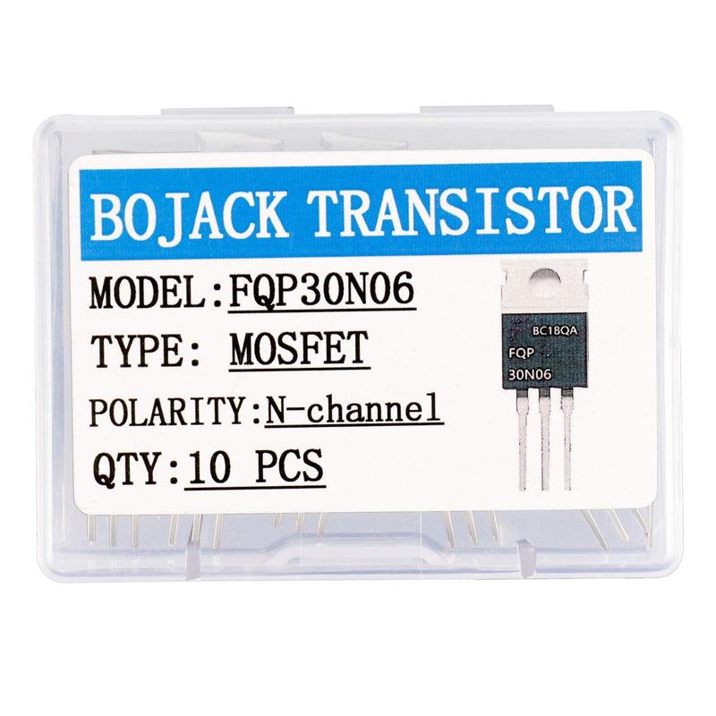 BOJACK FQP30N06 32 A 60 V MOSFET Transistors FQP30N06L 32 Amp 60 Volt N-Channel Power MOSFET TO-220AB (Pack of 10 Pcs)